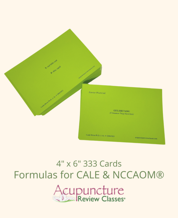 flashcards formulas for cale nccaom acupuncture review